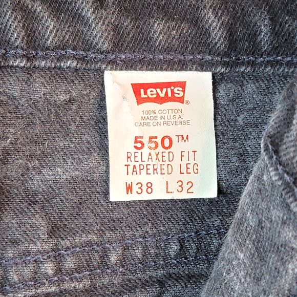 Levi's 550 Vintage 90's Dark Wash Honeycomb Whiskered Denim Jeans Men's 38x32 - Picture 13 of 15